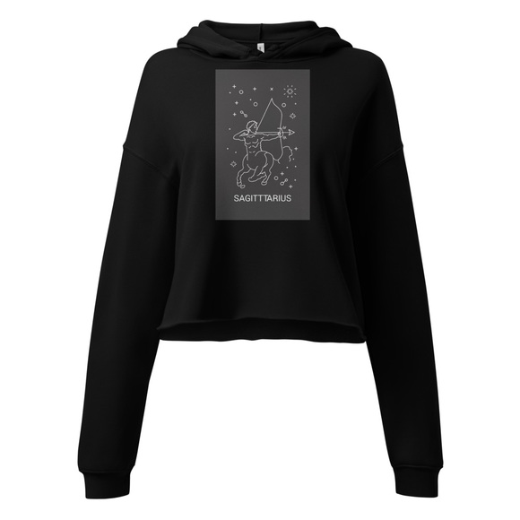 Sagittarius design Crop top hoodie for women - Picture 2 of 13